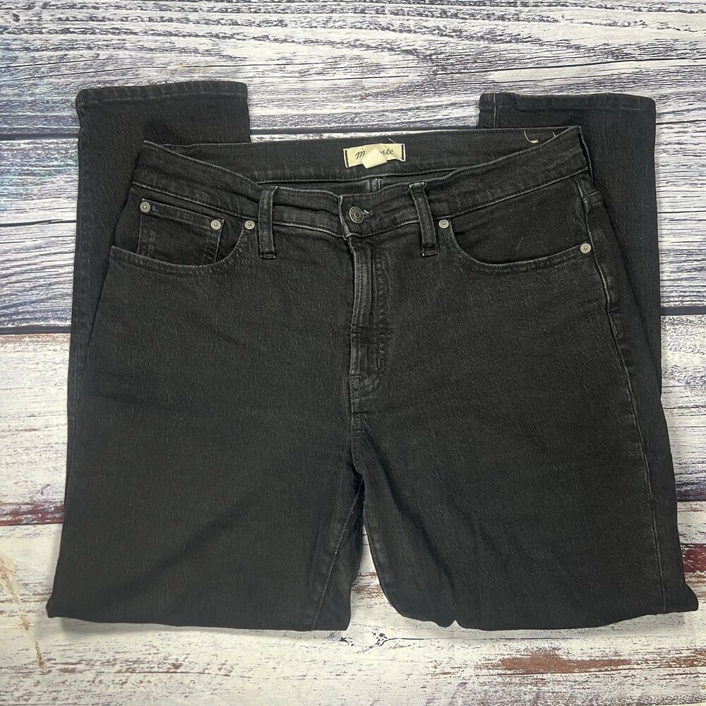 Madewell The Mid Rise Perfect Vintage Jean Clean Black NH629 Women’s Size 30 - Picture 2 of 7